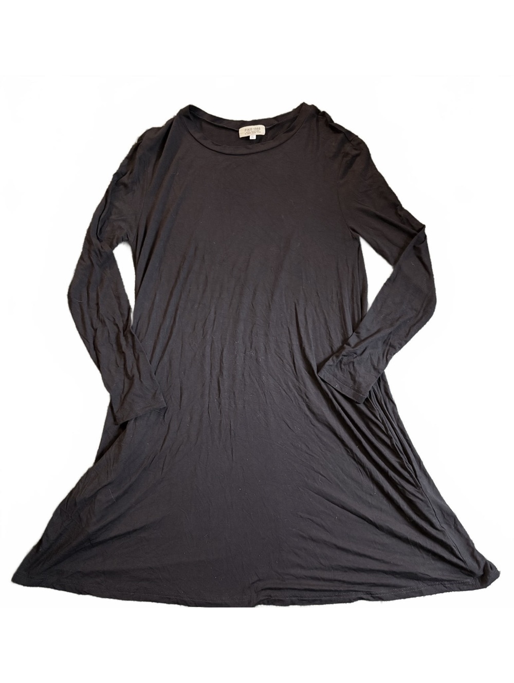 Piko 1988 black long sleeve bamboo tunic dress with pockets - woman’s small
